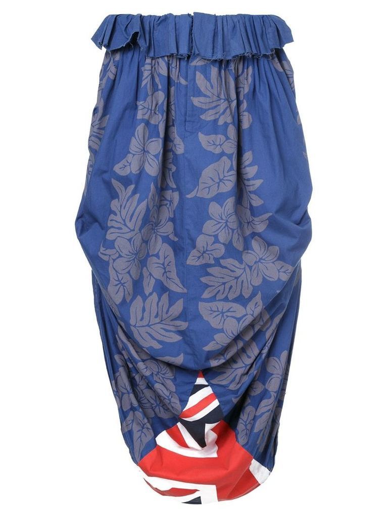 Comme Des GarÃ§ons Vintage floral print draped skirt - Blue