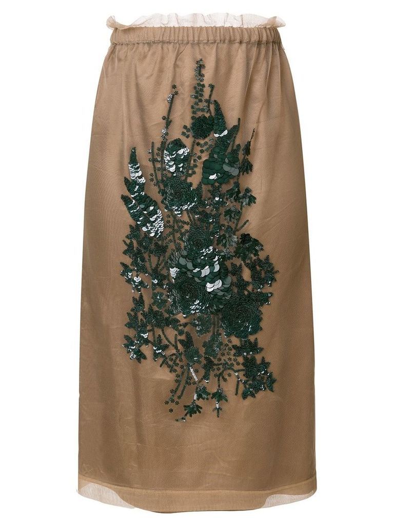 NÂº21 embroidered skirt - Neutrals