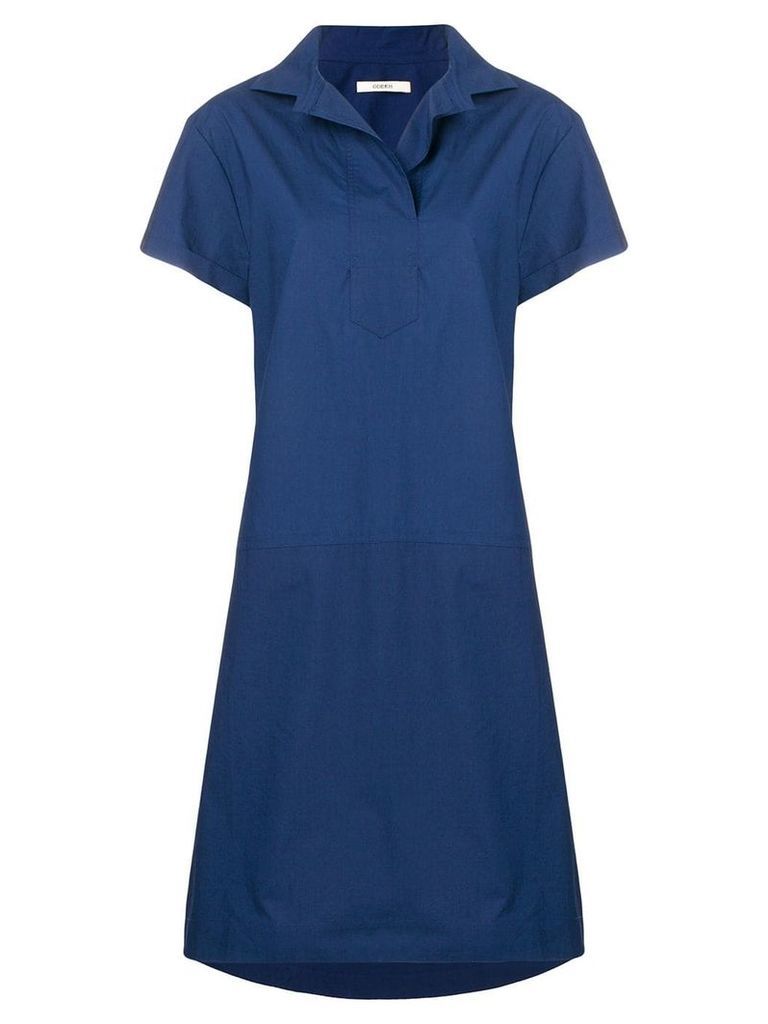 Odeeh shortsleeved flared dress - Blue