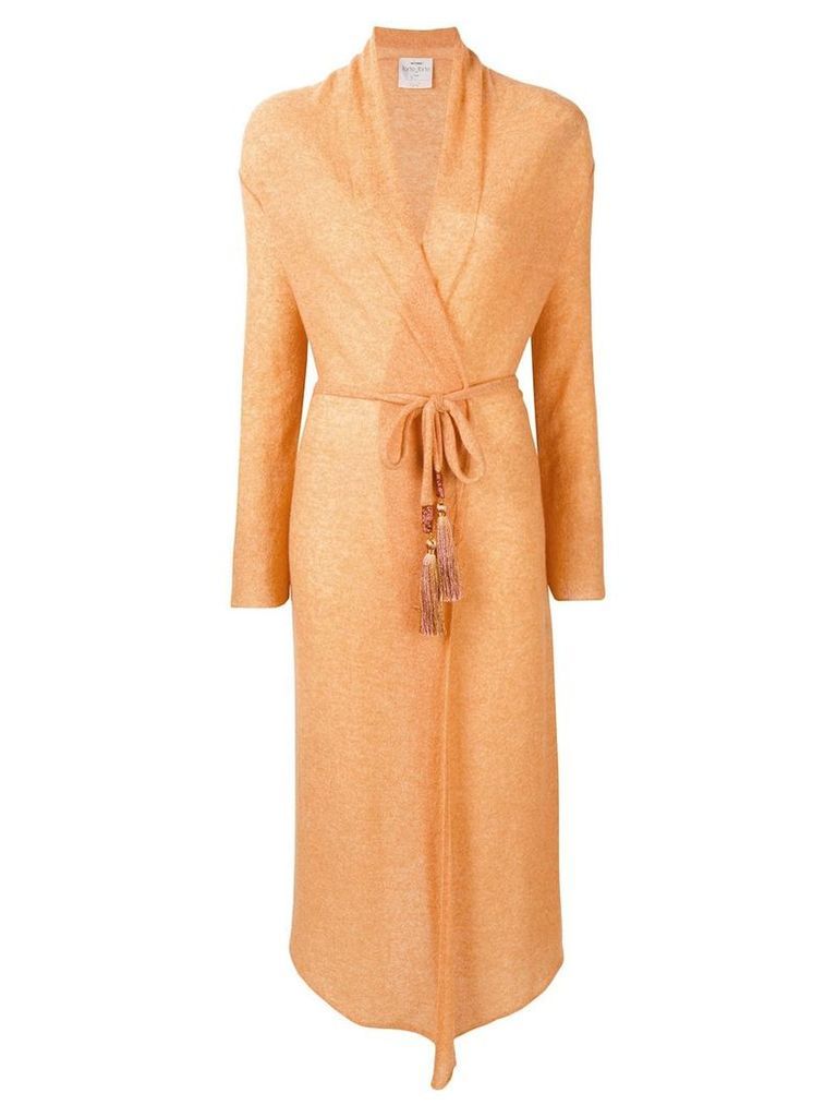 Forte Forte long belted cardigan - Yellow