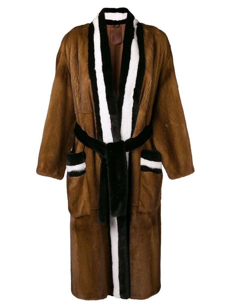 Liska contrast fur coat - Brown