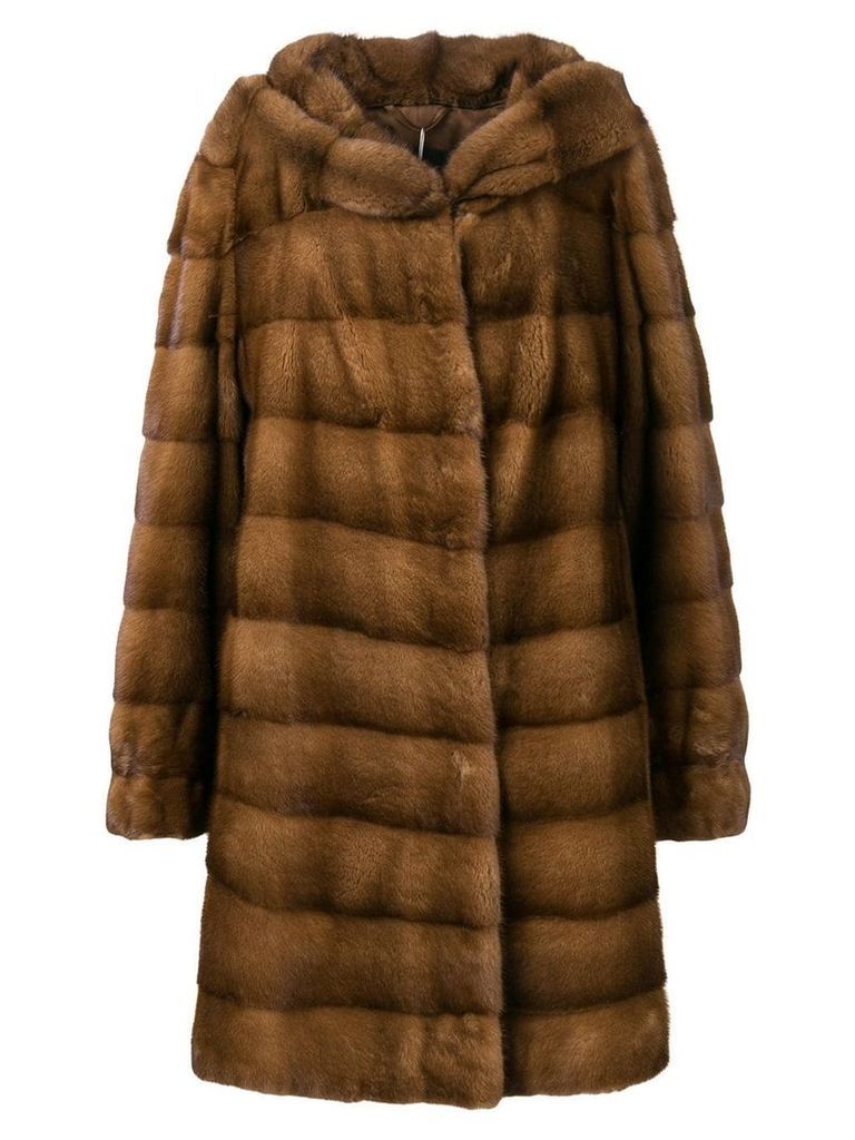 Liska Ari trmmed coat - Brown