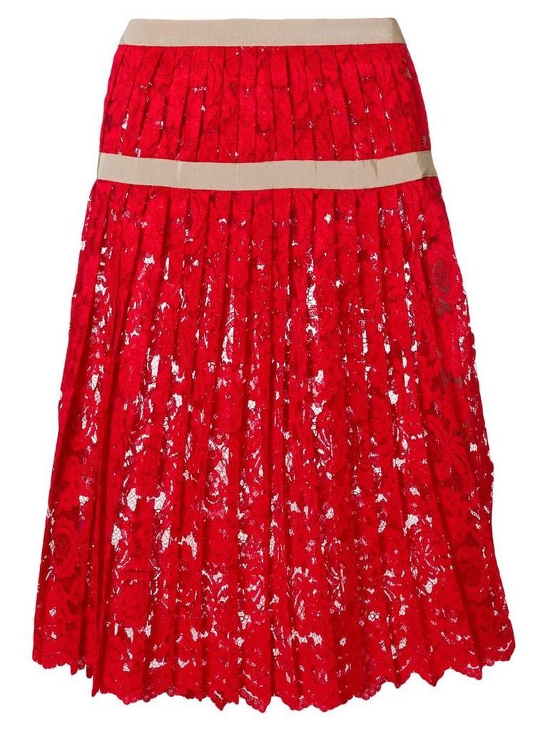 Miahatami pleated lace skirt - Red