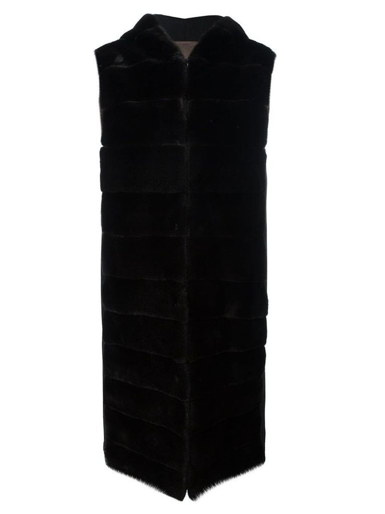 Liska cashmere sleeveless coat - Black