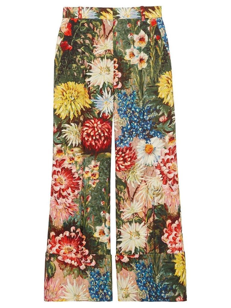 Gucci Impressionist garden wide leg pants - Multicolour