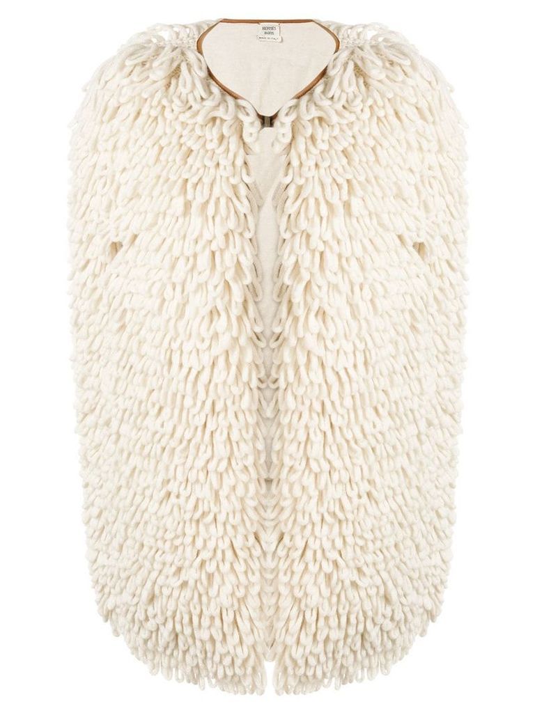 HermÃ¨s Vintage 2000's knitted open gilet - White