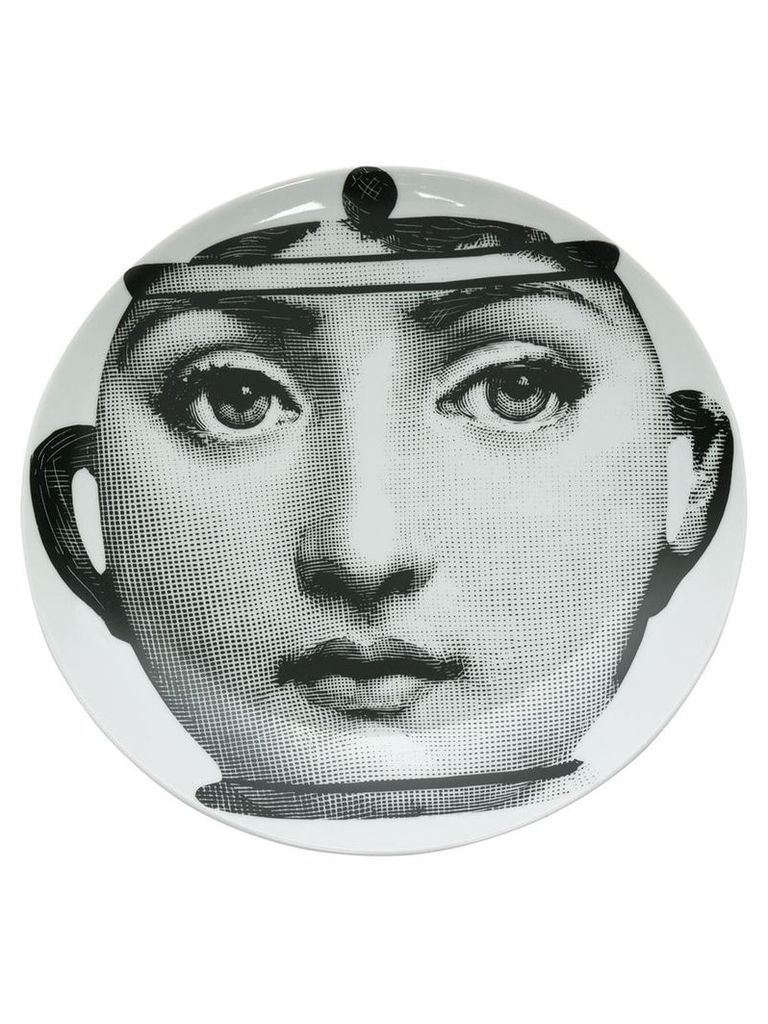 Fornasetti face pot print plate - White