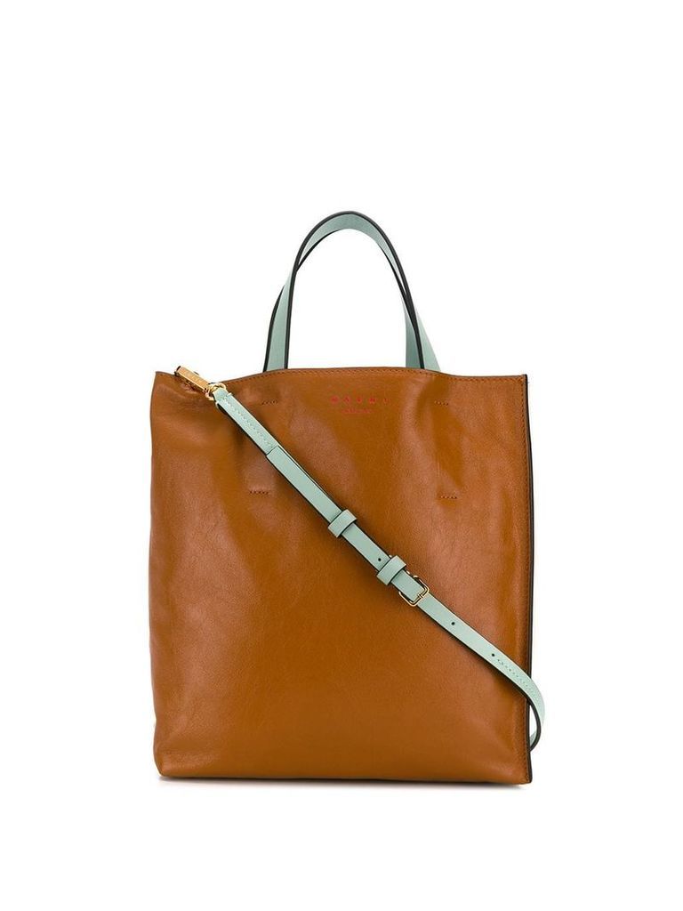 Marni block colour shopping bag - Brown