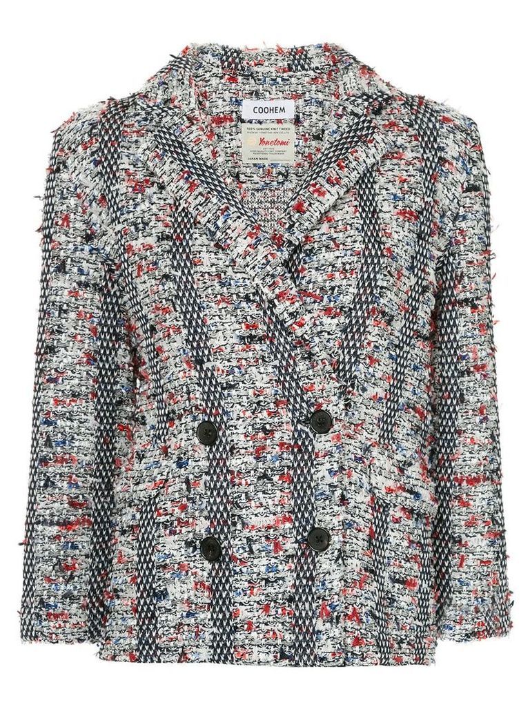 COOHEM double breasted tweed blazer - Multicolour