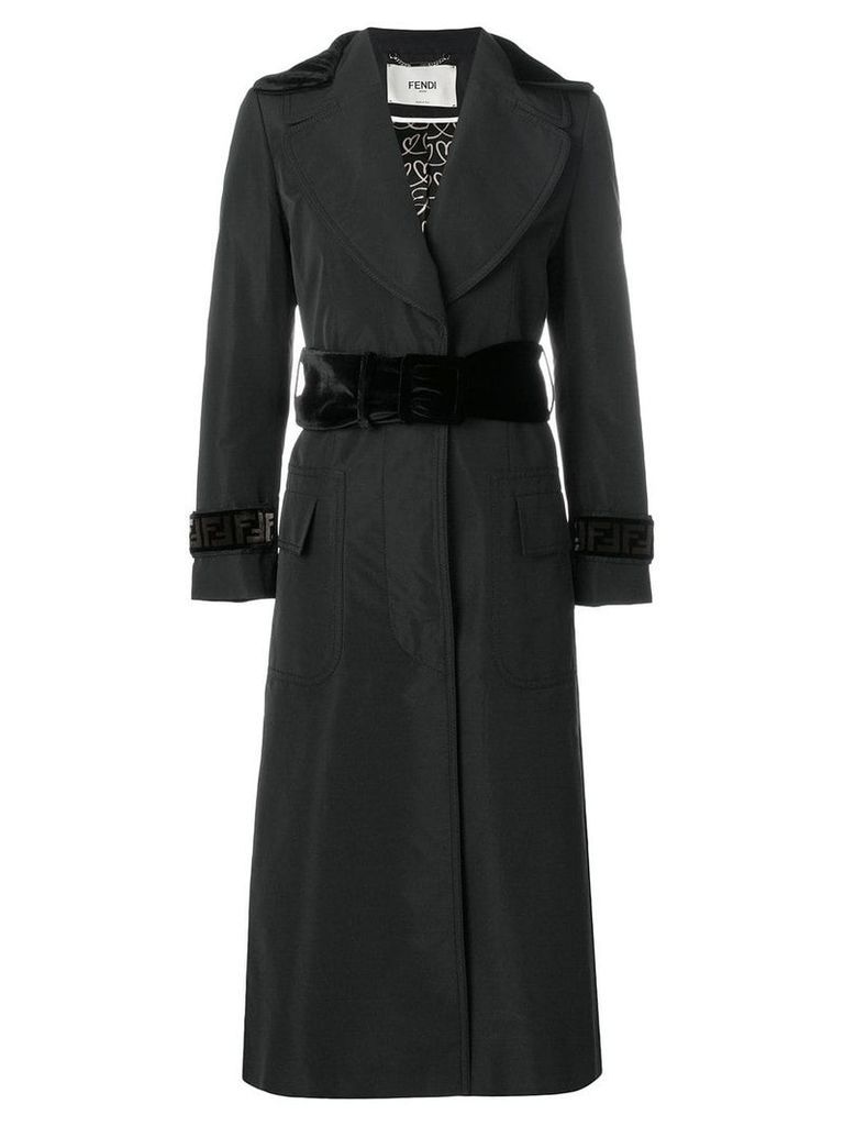 Fendi belted waist coat with FF logo panels - Black