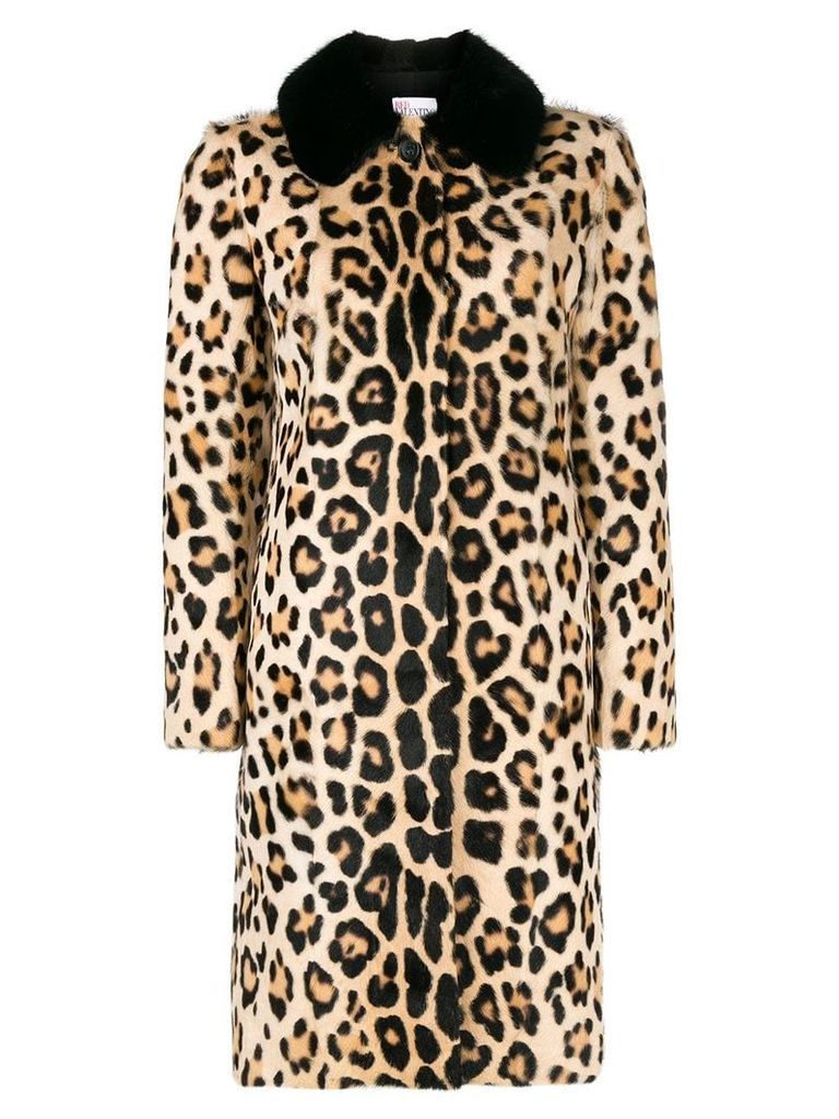 Red Valentino leopard print coat - Brown