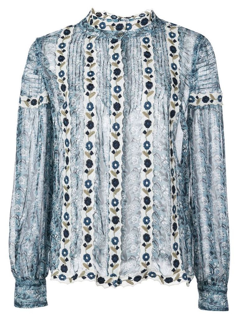 Sea Bella floral embroidered shirt - Blue