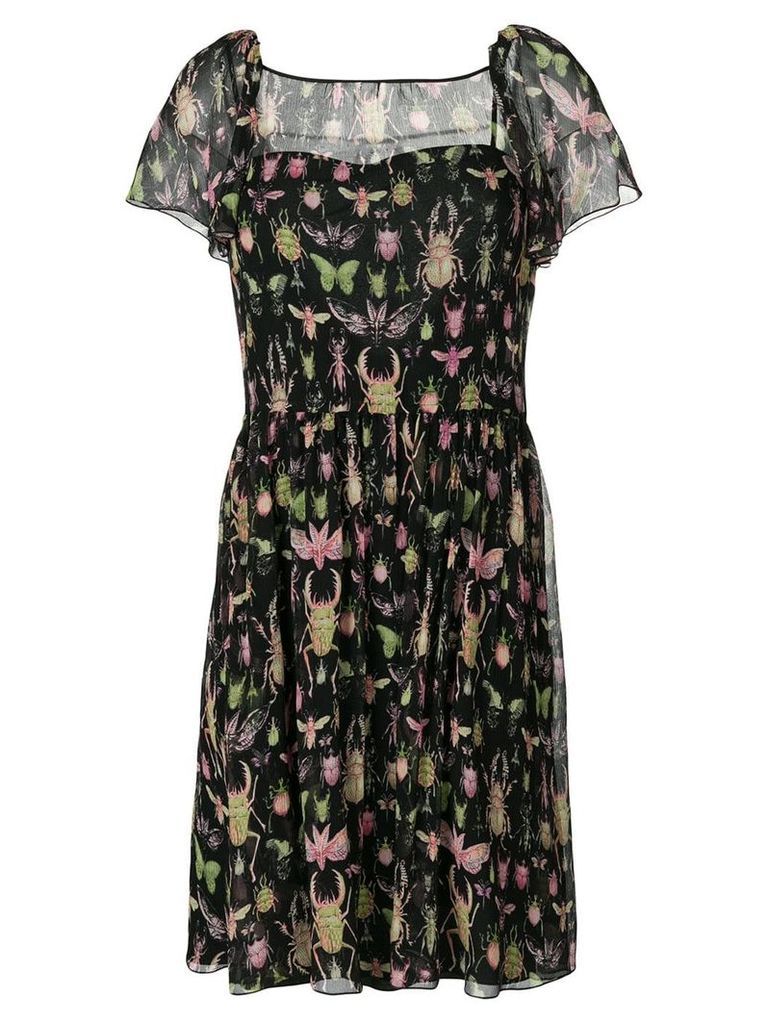 Red Valentino insect print dress - Black