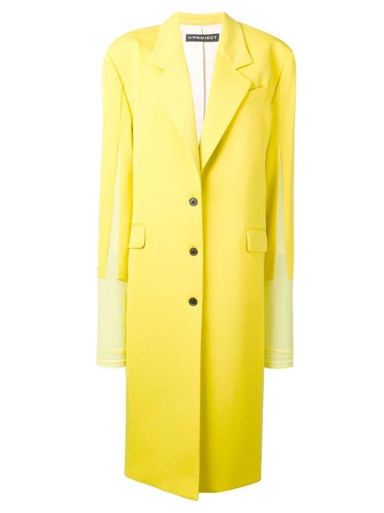 Y/Project contrast single-breasted coat - Yellow