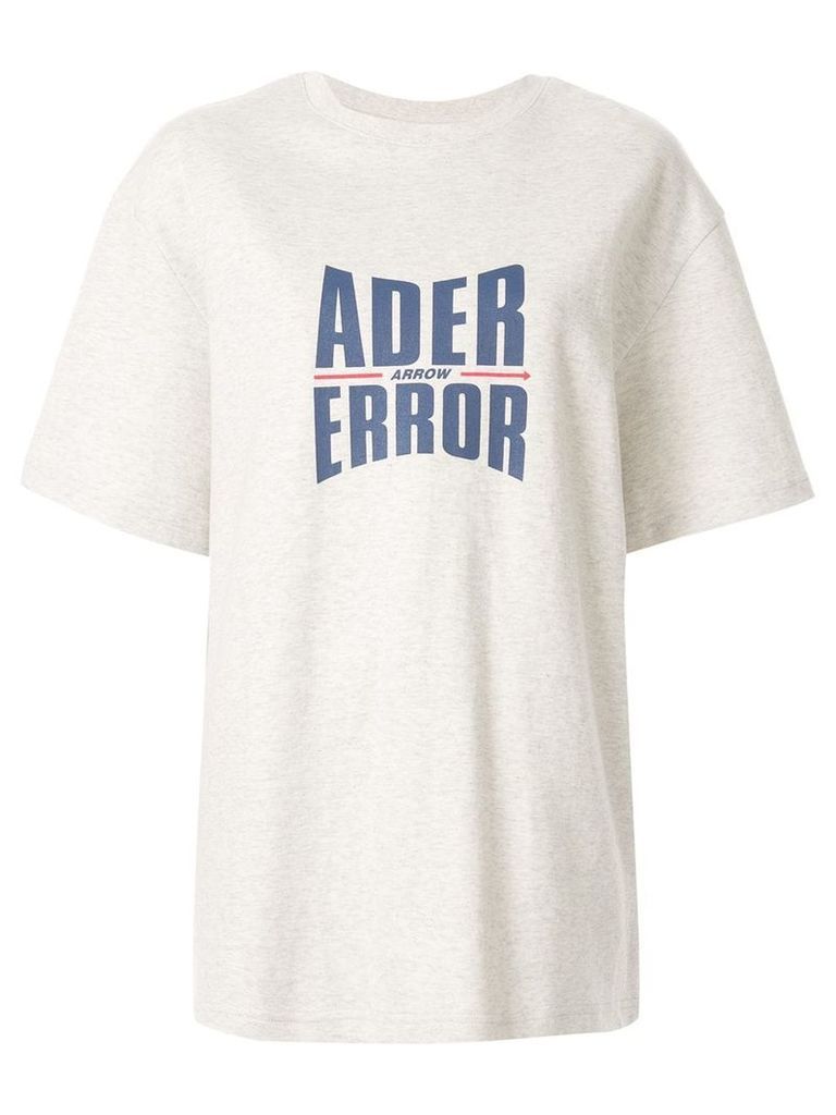 Ader Error logo print oversized T-shirt - Grey