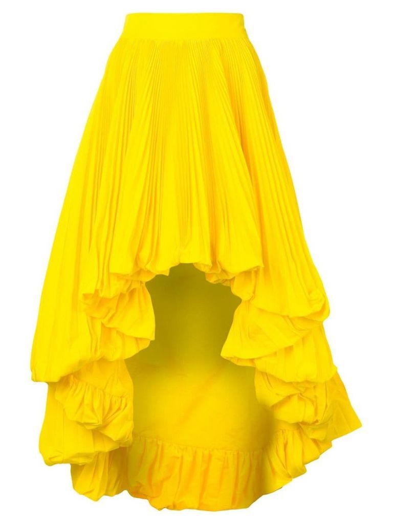 Alexandre Vauthier asymmetric pleated skirt - Yellow