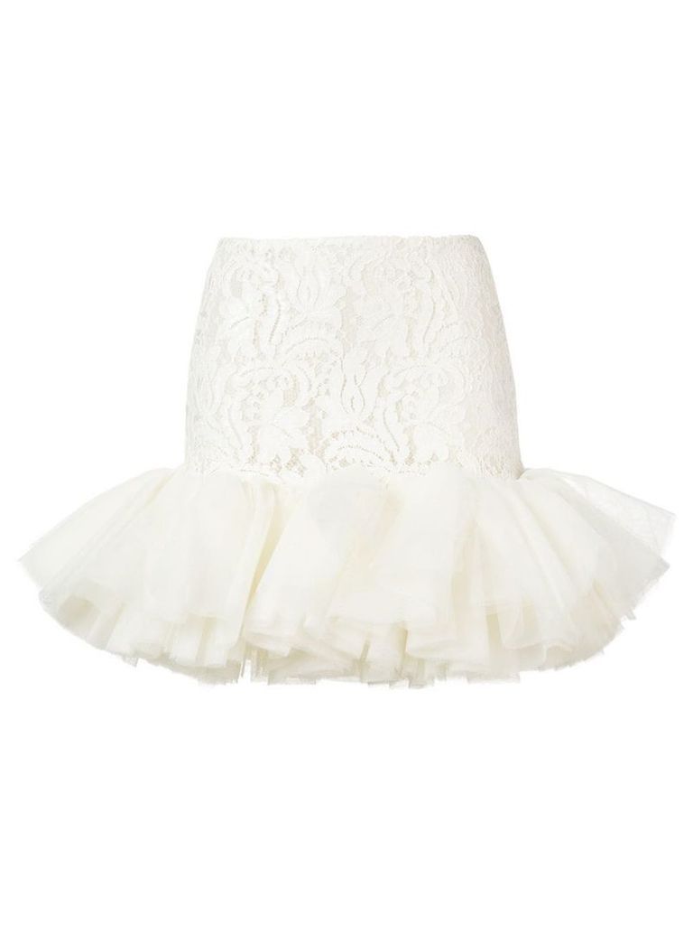 Brognano lace tulle skirt - White