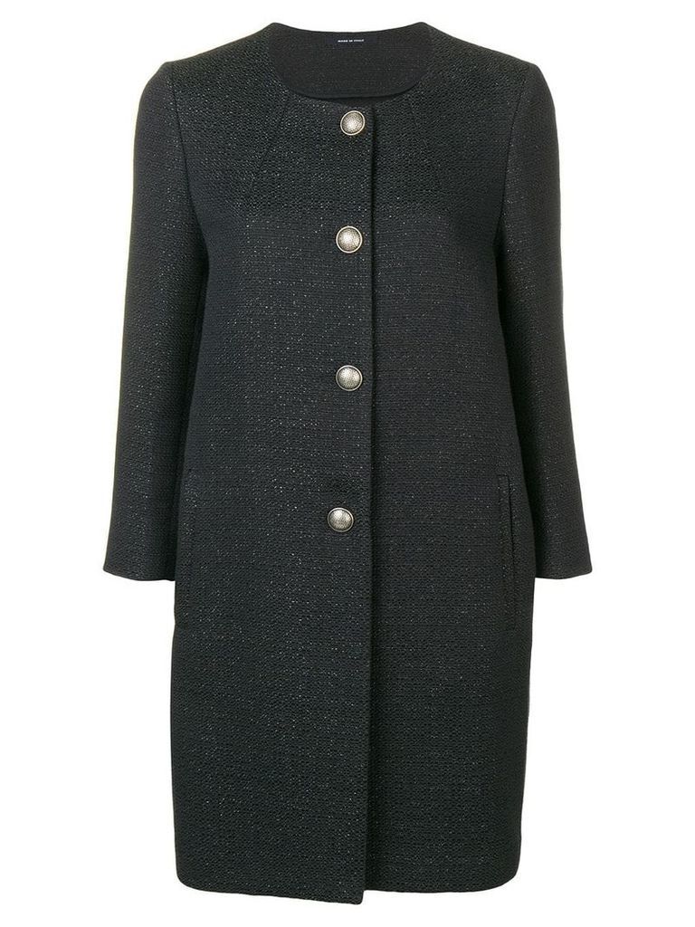 Tagliatore textured coat - Black