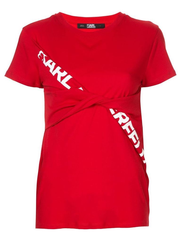 Karl Lagerfeld knot front T-shirt - Red