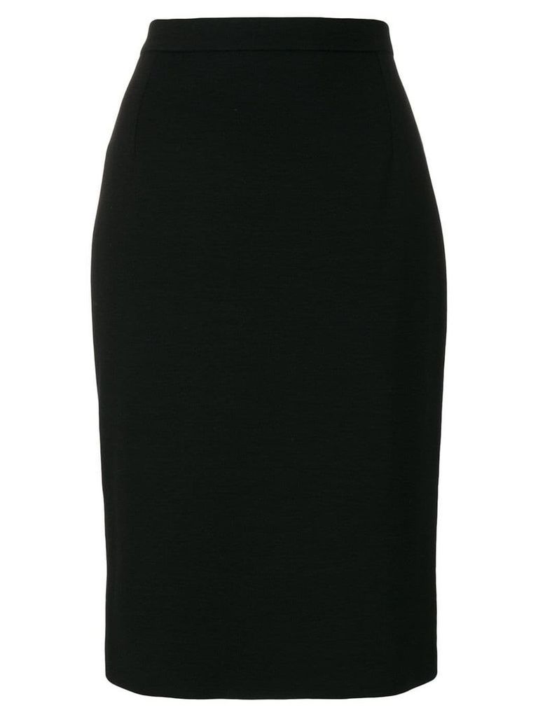 Yves Saint Laurent Vintage straight midi skirt - Black