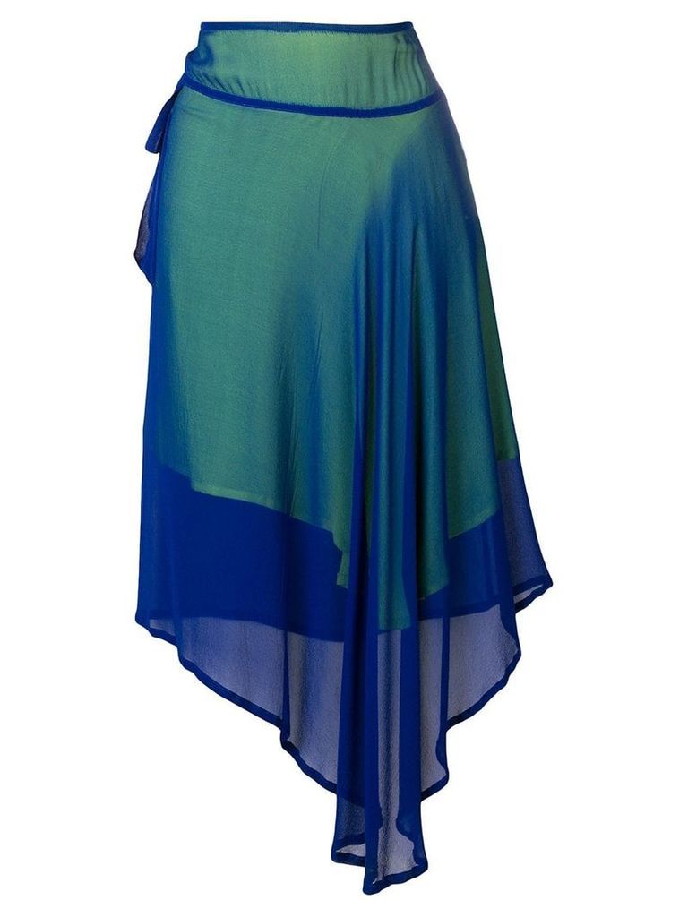 Yohji Yamamoto Vintage asymmetric sheer skirt - Blue