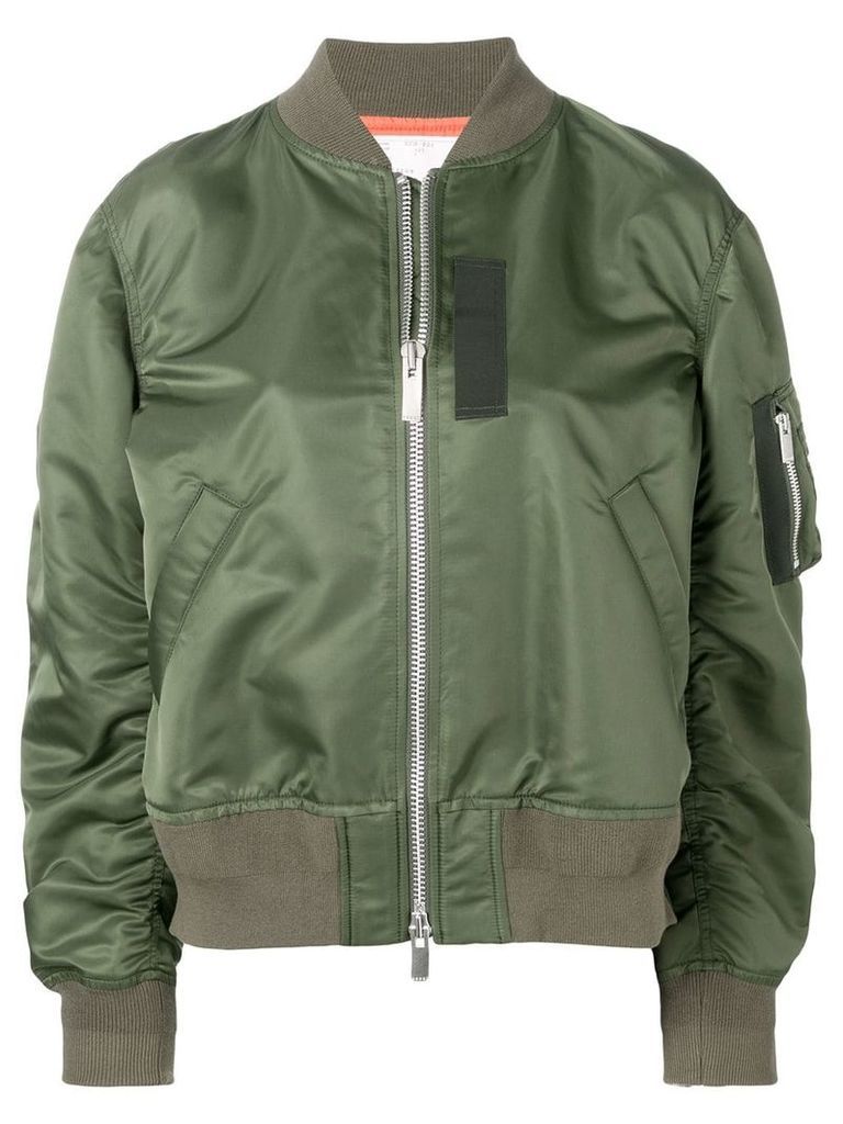 Sacai sleeve pocket bomber jacket - Green