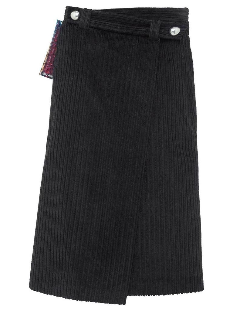 Miu Miu wraparound velvet skirt - Black