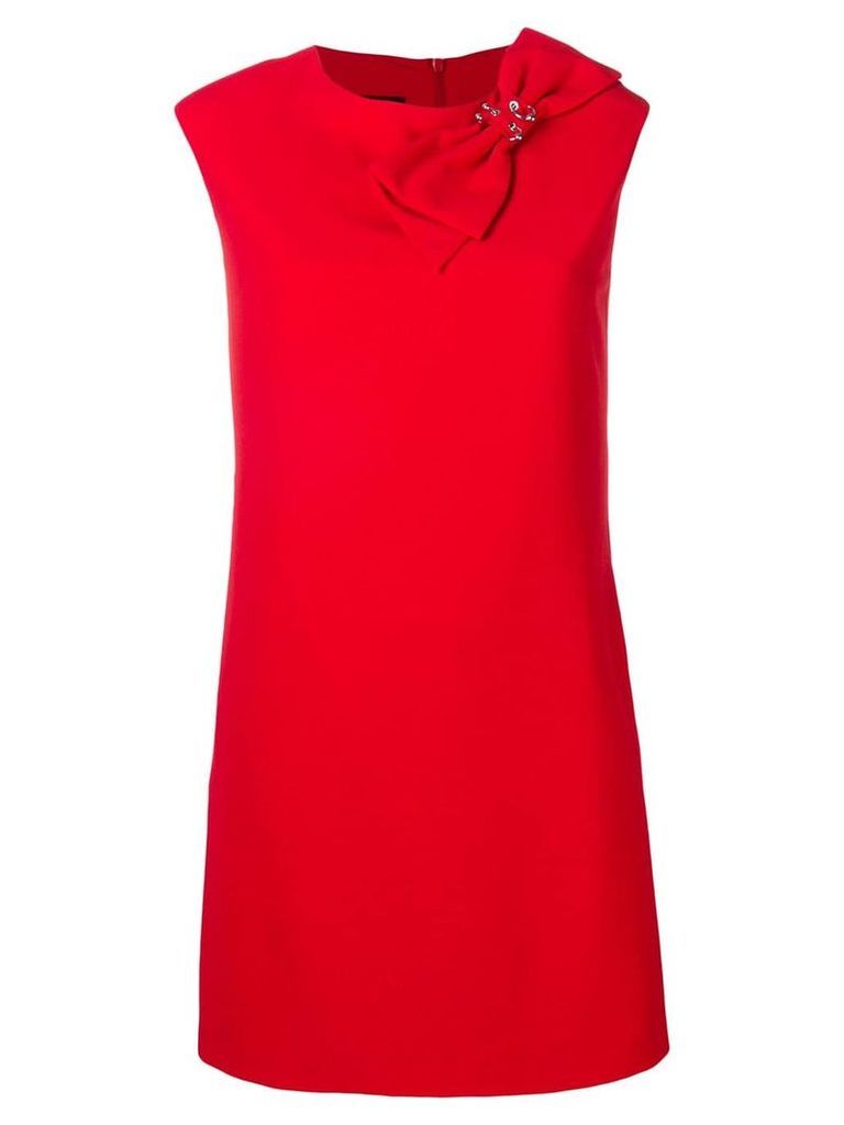 Boutique Moschino bow shift mini dress - Red