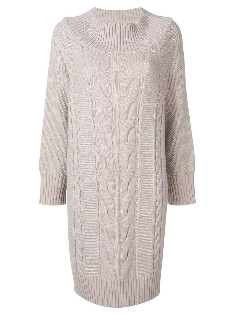 Lorena Antoniazzi cable knit sweater dress - Grey