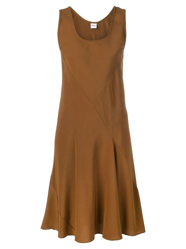 Aspesi sleeveless pleated detail dress - Brown