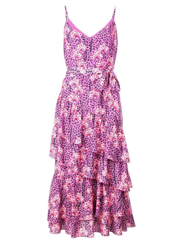 Borgo De Nor leopard print tiered dress - Pink