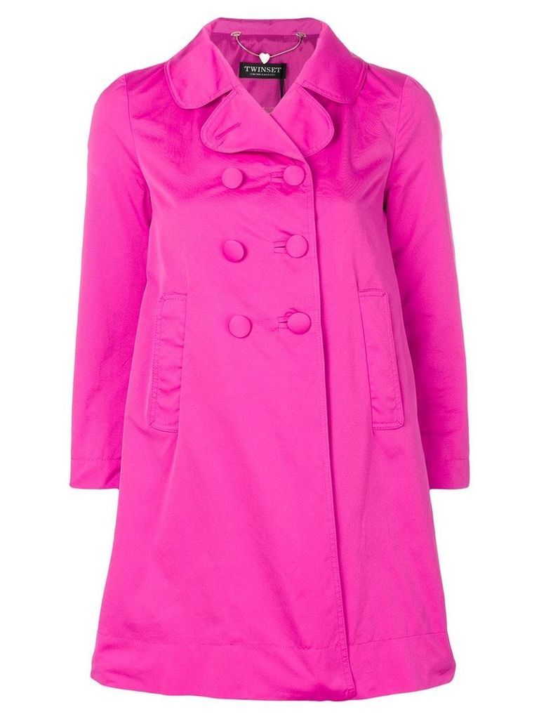 Twin-Set double breasted cropped sleeve coat - Pink