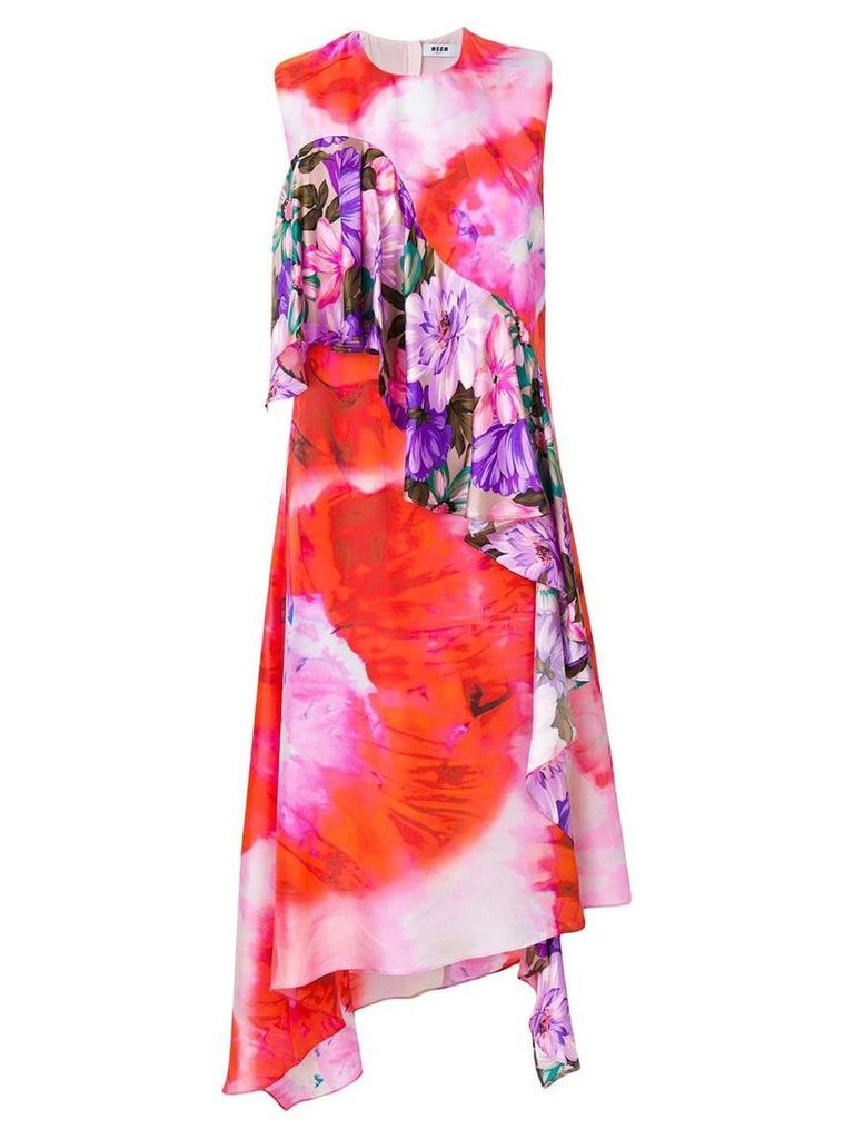 MSGM patterned ruffle dress - Multicolour