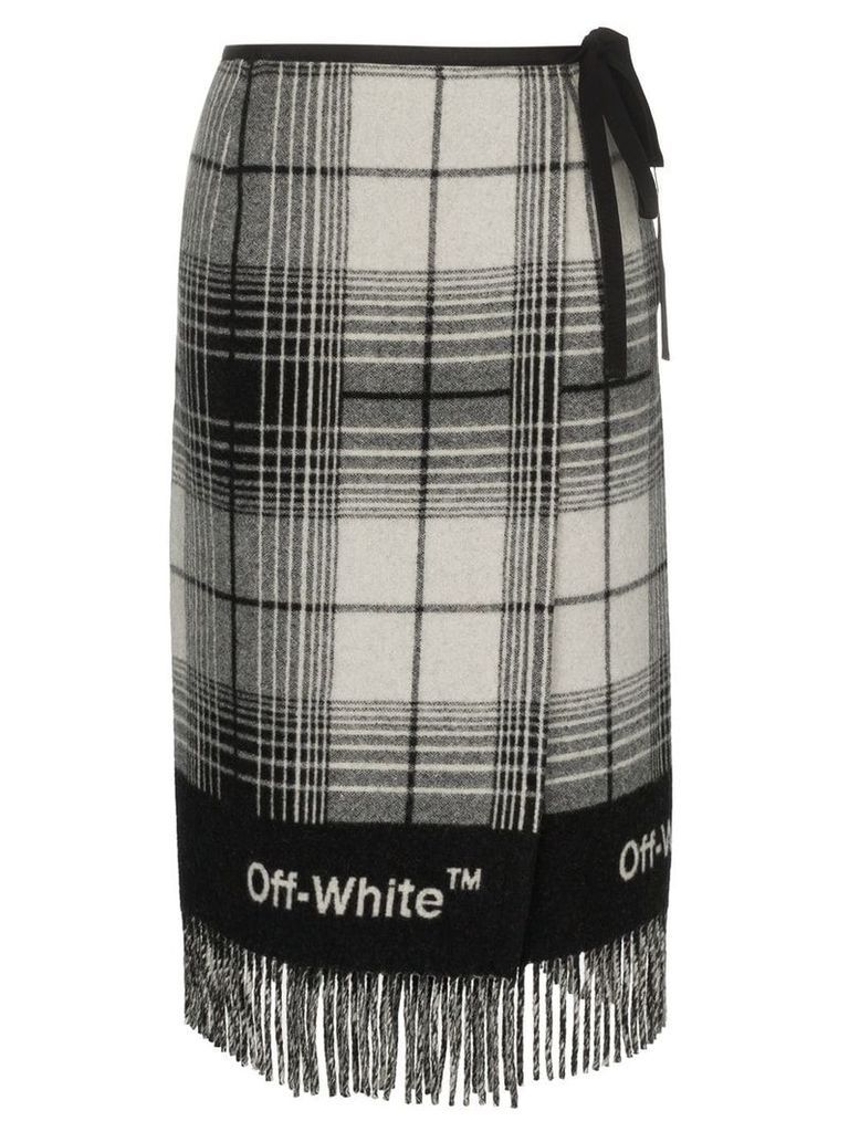 Off-White check blanket skirt - Grey