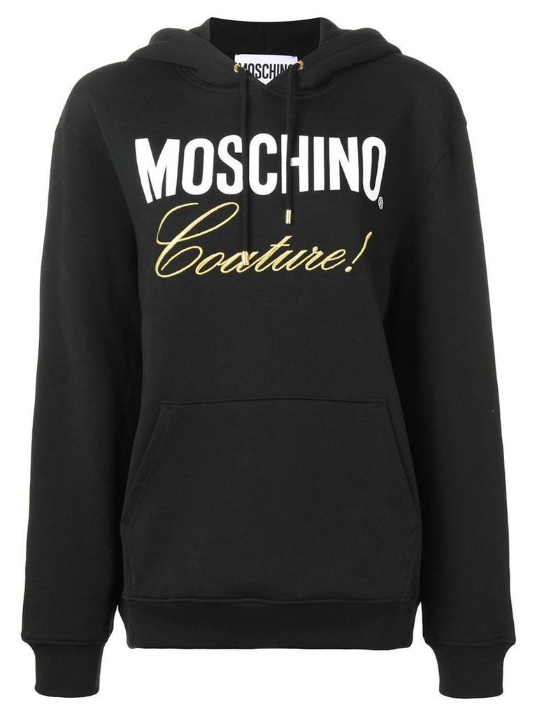 Moschino logo hooded sweatshirt - Black