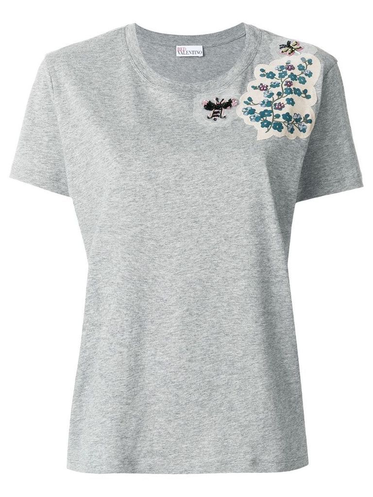 Red Valentino bug patch T-shirt - Grey