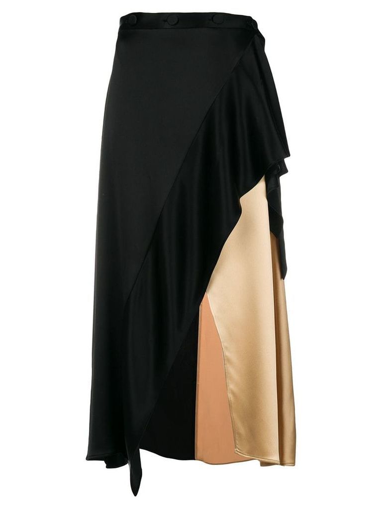 Ssheena bicolour asymmetric skirt - Black