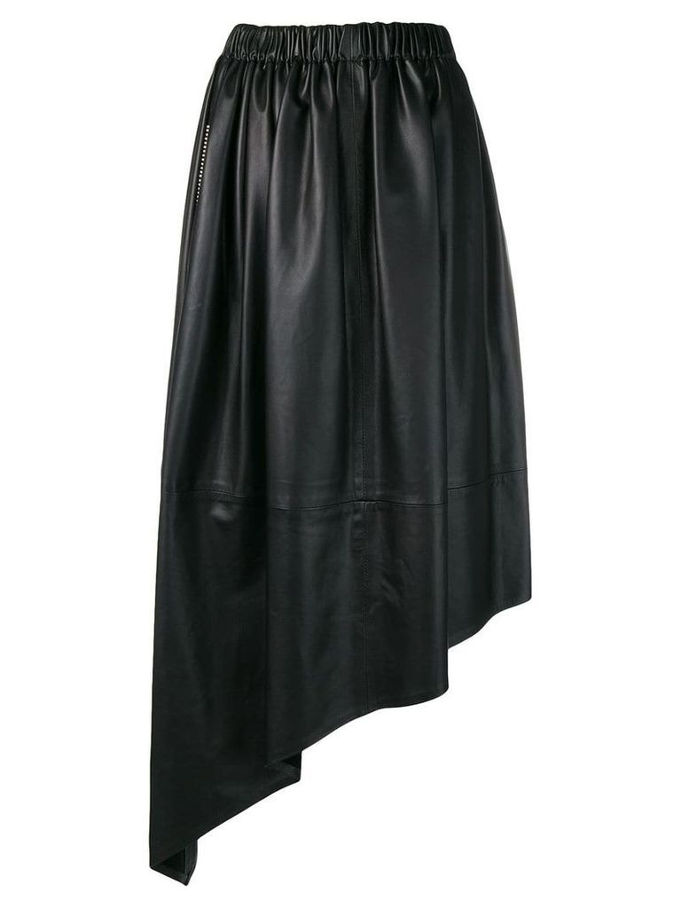 Christopher Kane leather crystal gathered skirt - Black