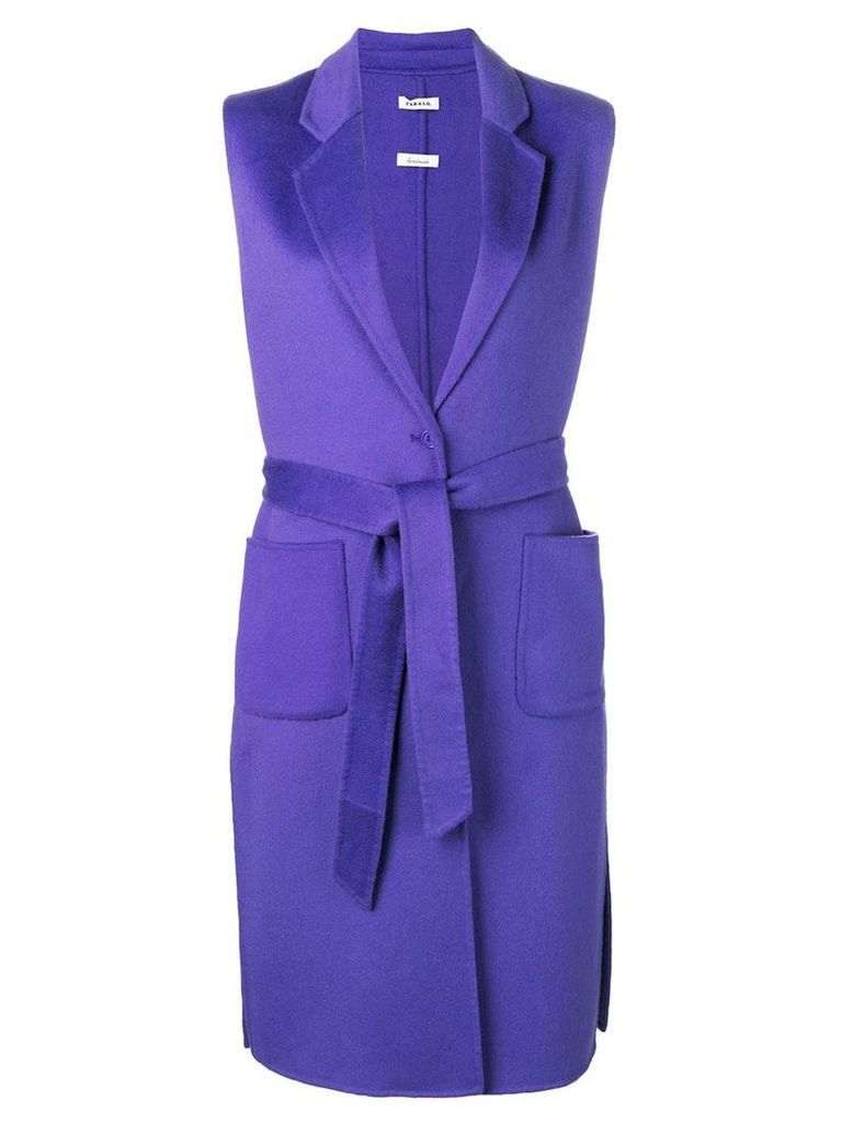 P.A.R.O.S.H. belted sleeveless coat - Purple