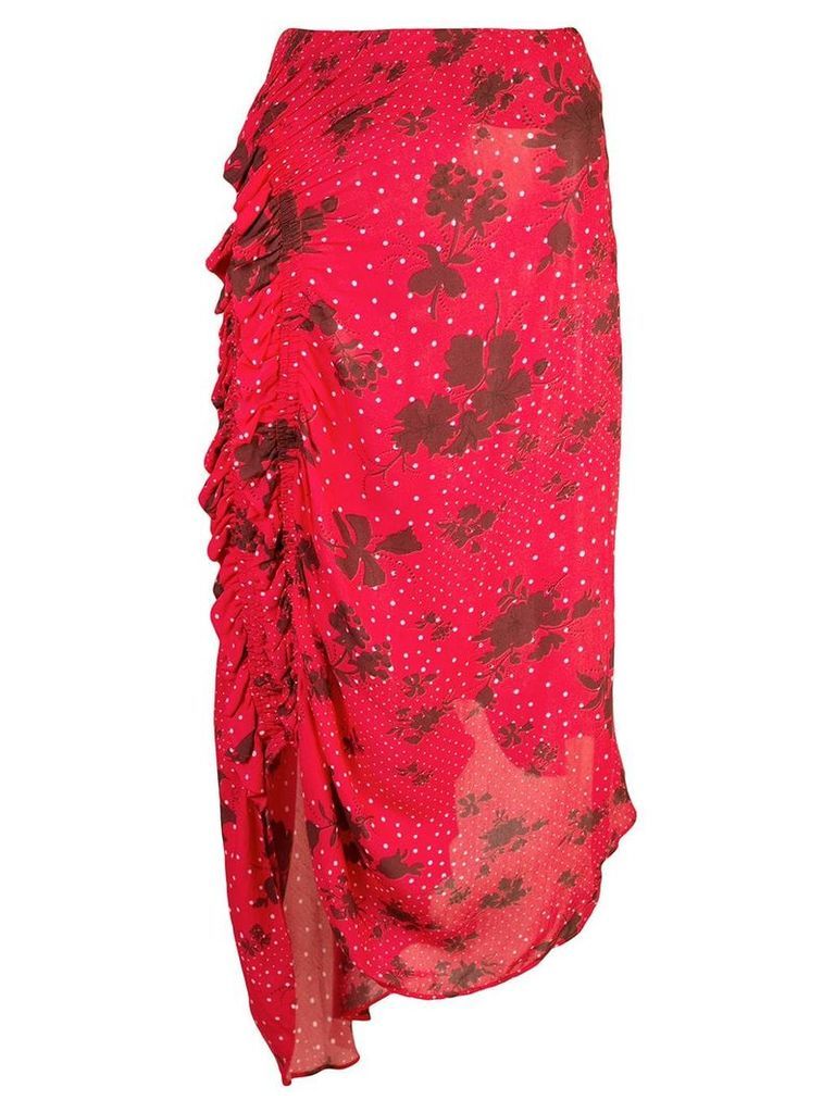 Preen Line mixed-print midi skirt - Red