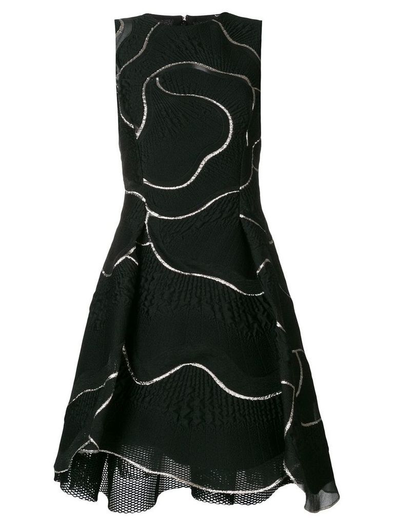 Talbot Runhof asymmetric georgette dress - Black