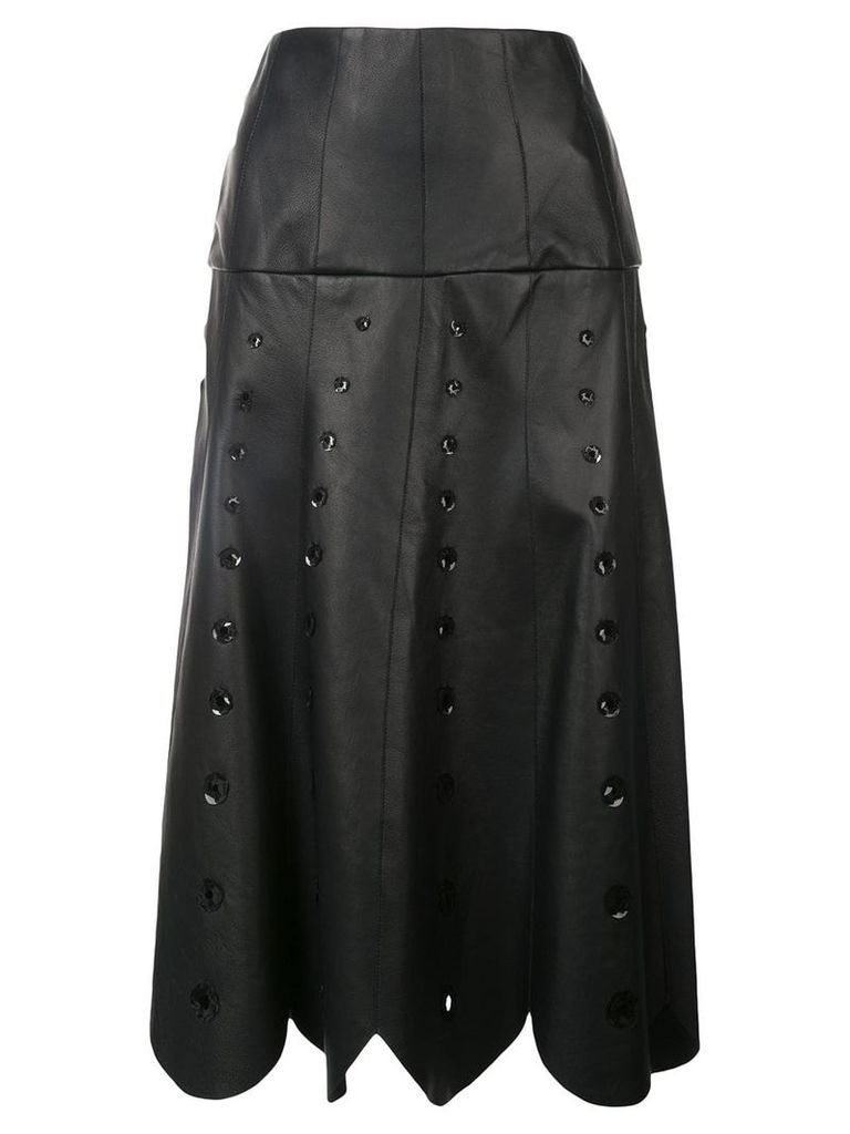 Oscar de la Renta sequin embroidered midi skirt - Black