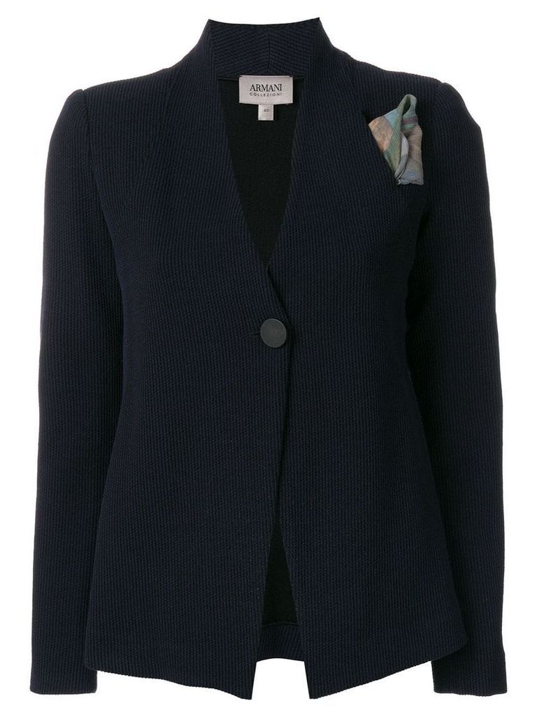 Armani Collezioni printed button blazer - Blue
