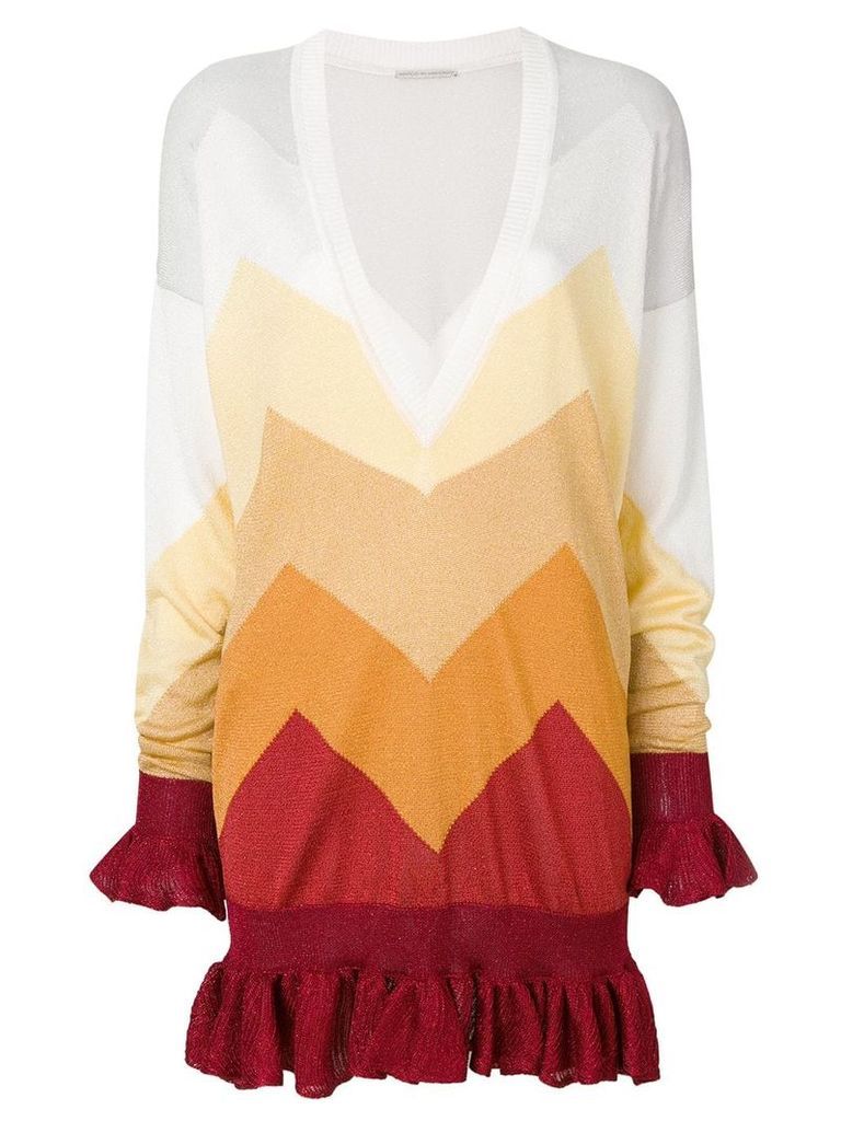 Marco De Vincenzo geometric astro peplum hem sweater - Multicolour