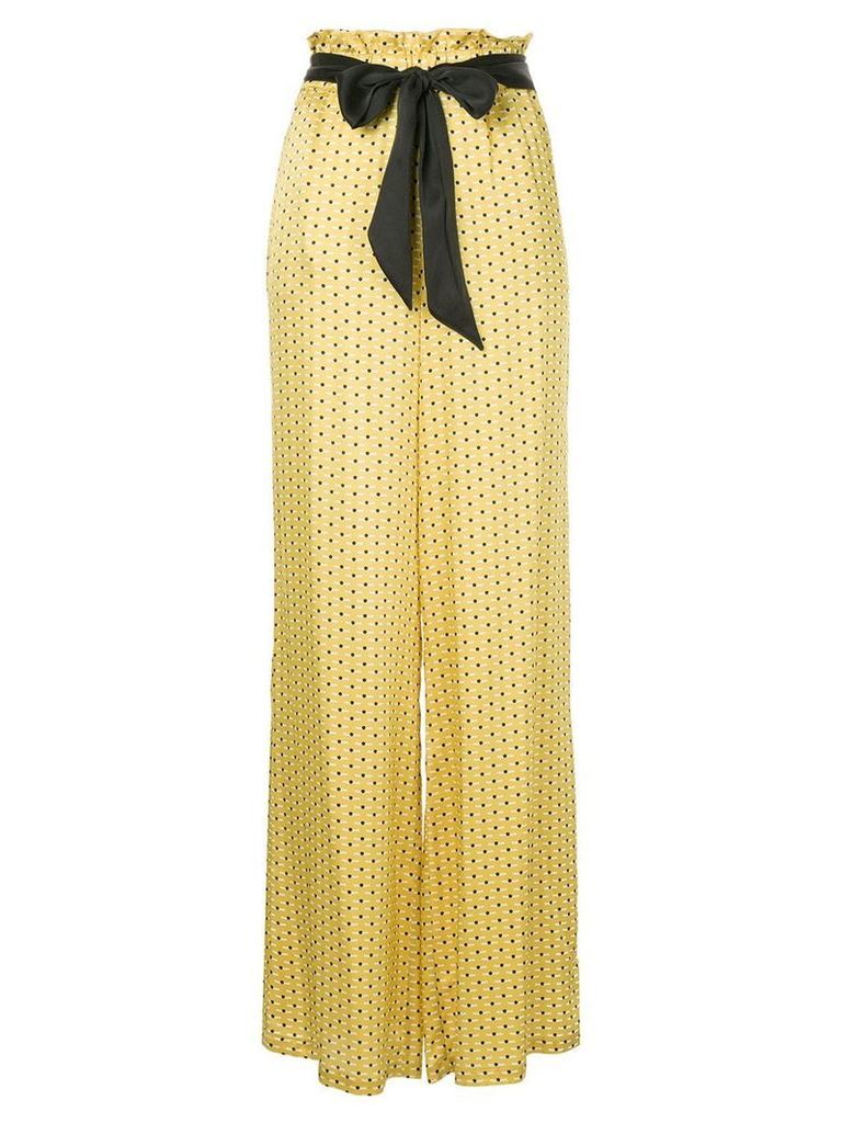 Asceno dot print high-waisted trousers - Yellow