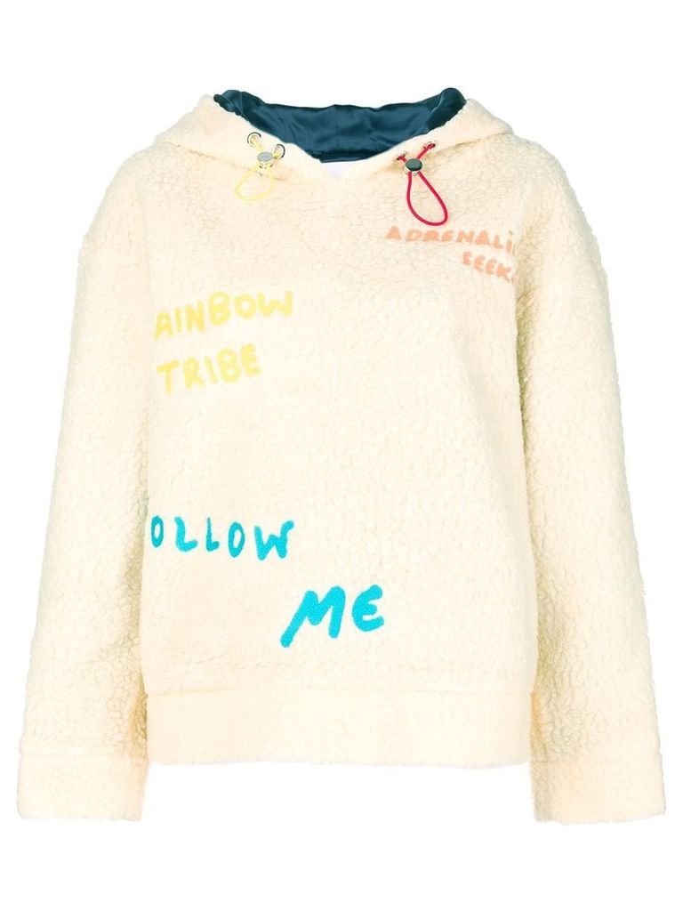 Mira Mikati embroidered hoodie - NEUTRALS