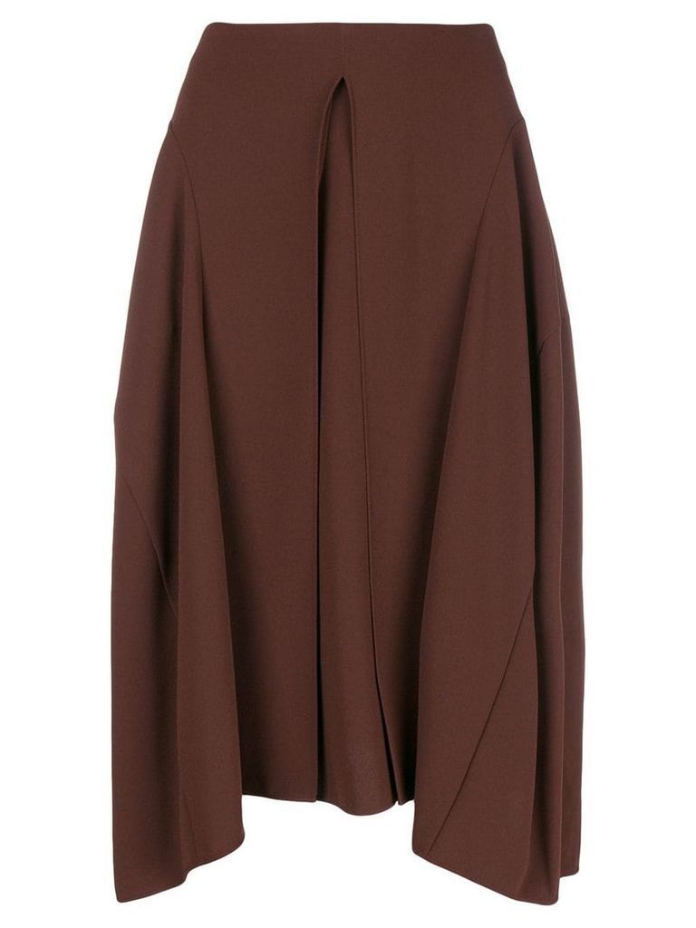 Chloé pleated front midi skirt - Brown