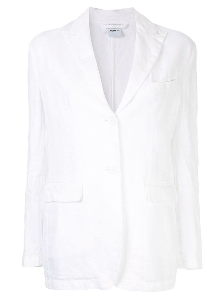 Aspesi classic single-breasted blazer - White