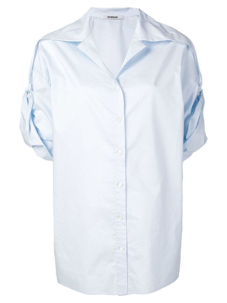 Chalayan turned-up sleeve blouse - Blue