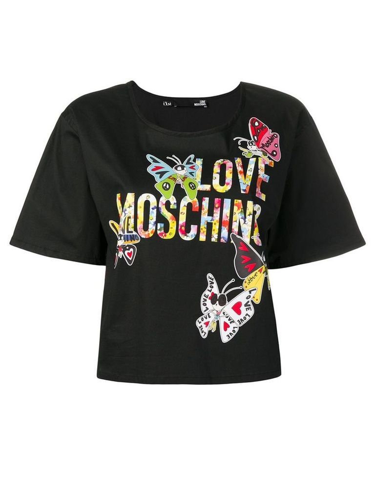 Love Moschino printed cropped top - Black